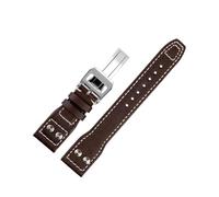 Rimmean 1pc Suitable For IWC Pilot Genuine Leather Strap Cowhide Smart Watch Bracelet Folding Buckle For Women And Men 20/21/22(A-Q,22mm)