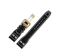 Rimmean 1pc Suitable For IWC Pilot Genuine Leather Strap Cowhide Smart Watch Bracelet Folding Buckle For Women And Men 20/21/22(A-,21mm)