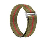Rimmean 1pc Titanium Buckle Strap 20mm 22mm Watch Bands Weave Breathable Bracelet Blue Wristband Belt Men Accessories(Green-red-Steel,20mmL)