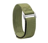 Rimmean 1pc Titanium Buckle Strap 20mm 22mm Watch Bands Weave Breathable Bracelet Blue Wristband Belt Men Accessories(Green-Steel,22mm L)