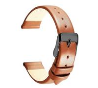 Rimmean 1pc Universal Leather Strap For Watch Band 12mm 14mm Genuine Watchband(Orange-BK,14mm)