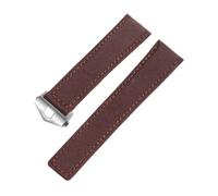 Rimmean 1pc Universal Men Women Canvas Strap Sport Replacement Bracelets Butterfly Clasp Fabric Watchband 22mm 24mm Cowhide Wristbelt(Brown-Silver,24mm)