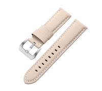 Rimmean 1pc Universal Stitching Watch Band Durable Sailcloth Leather Strap 20mm 22mm 24mm 26mm Watchband Accessories Perforated Belt(Beige Beige,24mm)