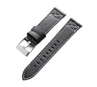 Rimmean 1pc Vintage Retro Cowhide Watch Strap 20mm 22mm 24mm Universal Bracelet Business Black Brown Blue Watchband Belt Accessories(Black,20mm)