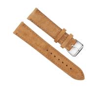 Rimmean 1pc Vintage Suede 18mm Leather Watch Band 20mm 22mm Cowhide Stitching Bracelet Sport Release Men Women Strap Replacement(Yellow Brown,20mm)