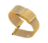 Rimmean 1pc Watch Strap 18mm 20mm 22mm Release Watchband Stainless Steel Mesh Loop Bracelet For Men Women Wristband Belt(Gold,16mm)