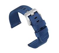 Rimmean 1pc Watchband 18/19/20/22/24mm Bracelet Ballistic Watchstrap Waterproof With Heavy Buckle(Blue,19mm)