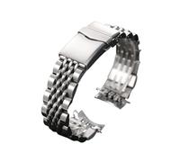 Rimmean 1pc Watchband Screw Link Straight/Curved End Strap 20/22mm Stainless Steel Bracelet Metal For SKX007/009(Curved End,22mm)