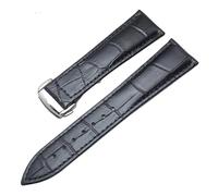 Rimmean 1pc Watchbands 20mm 22mm Genuine Leather Watch Band For Black Brown Orange Strap Belt Deployment Clasp(Black,22mm)