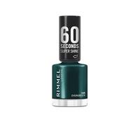 Rimmel 60 Seconds Super Shine Nail Polish, 105 Evergreen, Quick-Dry Nail Polish, Ultra-Shiny Finish, Easy to Apply, Vibrant Colour, Long-Wearing, Clean and Improved Formula, Vegan, 8ml