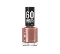 Rimmel 60 Seconds Super Shine Nail Polish, 111 Café Crème, Quick-Dry Nail Polish, Ultra-Shiny Finish, Easy to Apply, Vibrant Colour, Long-Wearing, Clean and Improved Formula, Vegan, 8ml