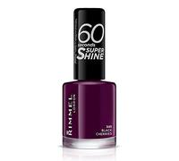 Rimmel 60 Seconds Super Shine Nail Polish, 345 Black Cherries, Quick-Dry Nail Polish, Ultra-Shiny Finish, Easy to Apply, Vibrant Colour, Long-Wearing, Improved Formula, Vegan, 8ml