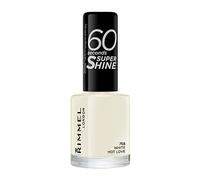 Rimmel 60 Seconds Super Shine Nail Polish, 703 White Hot Love, Quick-Dry Nail Polish, Ultra-Shiny Finish, Easy to Apply, Vibrant Colour, Long-Wearing, Improved Formula, Vegan, 8ml