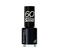 Rimmel 60 Seconds Super Shine Nail Polish, 900 Rita's Black, Quick-Dry Nail Polish, Ultra-Shiny Finish, Easy to Apply, Vibrant Colour, Long-Wearing, Improved Formula, Vegan, 8ml