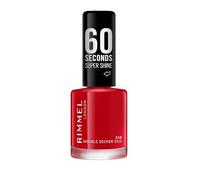 Rimmel 60 Seconds Super Shine Nail Polish, Double Decker Red, Quick-Dry Nail Polish, Ultra-Shiny Finish, Easy to Apply, Vibrant Colour, Long-Wearing, Clean and Improved Formula, Vegan, 8ml