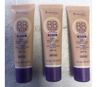 Rimmel BB Cream Matte 9 in 1 Skin Perfecting Makeup MEDIUM 30ml X3 New
