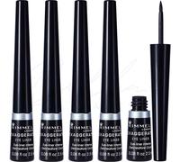 RIMMEL Exaggerate Long Lasting Smudgeproof Liquid Eyeliner - Black PACK OF 5