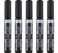 RIMMEL Extra Super Lash Building Mascara 8ml - 101 Black Black PACK OF 5