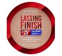 Rimmel Lasting Finish 25 HR Compact Foundation 016 Hazelnut, Matte Buildable Coverage, Powder-to-Cream, Anti-Pollution Shields, SPF 20, Hyaluronic Acid, Waterproof, Hides Imperfections