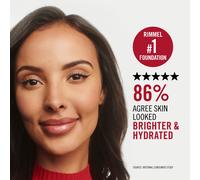 Rimmel Lasting Finish 35Hr Foundation 407 Warm Tan, Full Coverage, Hydrating, SPF20, Hyaluronic Acid, Vitamin E, 2% Niacinamide, All Day Wear, Vegan, Cruelty Free