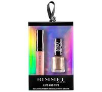 Rimmel Lips and Tips Tree Decoration Gift Set With Rimmel Stay Matte Liquid Lip Be My Baby and 60 Seconds Super Shine Nail Polish Darling You Are Fabulous Gold
