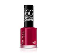 Rimmel 60 Seconds Super Shine Nail Polish, 320 Rapid Ruby, Quick-Dry Nail Polish, Ultra-Shiny Finish, Easy to Apply, Vibrant Colour, Long-Wearing, Improved Formula, Vegan, 8ml