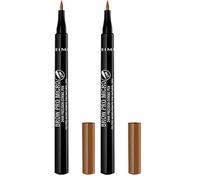Rimmel London Brow Pro Micro 24HR Precision-Stroke Pen, Microfilling Felt Tip, Blonde, 1 ml (Pack of 2)