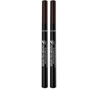 Rimmel London Brow Pro Micro 24HR Precision-Stroke Pen, Microfilling Felt Tip, Dark Brown, 1 ml (Pack of 2)