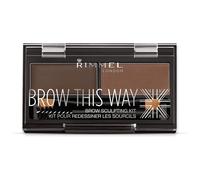 Rimmel London Brow This Way Eyebrow Powder Sculpting Kit, Groomed Finish and Ultimate Precision with Duo Compact Formula, Dark Brown
