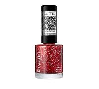 Rimmel London Glitter Nail Polish Top Coat, Ruby Crush, 8 ml