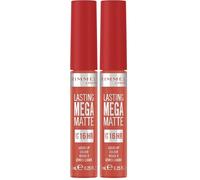 Rimmel London Lasting Mega Matte Liquid Lipstick, Long-Lasting, Hydrating, Vegan Formula - 600 - Coral Sass, 7.4ml (Pack of 2)