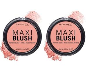Rimmel London Maxi Blush Pigmented Powder Blusher, Third Base, 9 g (Pack of 2)