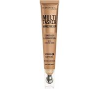 Rimmel Multi-Tasker Wake Me Up Foundation & Concealer 060 Light Honey, Depuffs & Brightens Dark Circles, Metallic Cooling Applicator, Caffeine & Victamin C, 2% Niacinamide, Vegan, Cruelty free