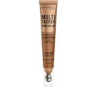 Rimmel Multi-Tasker Wake Me Up Foundation & Concealer 100 Mocha, Depuffs & Brightens Dark Circles, Metallic Cooling Applicator, Caffeine & Victamin C, 2% Niacinamide, Vegan, Cruelty free
