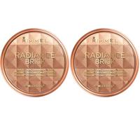 Rimmel London Radiance Shimmer Brick Pressed Bronzer, Light-As-Air Contouring Formula, 001 Light, 12 g (Pack of 2)