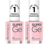 Rimmel London Super Gel French Manicure Nail Polish, 91 English Rose, 12 ml (Pack of 2)