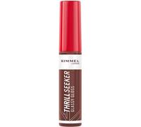Rimmel London, Thrill Seeker Glassy Gloss, 800 Chocolate Glaze, Moisturising, Healthy Looking Lips, Maxi Applicator, Homogeneous Application, Vegan Formula, 10 ml