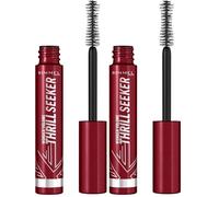 Rimmel London Thrillseeker Black Mascara, Bold Volume, Lengthening, Weightless Definition, Clump-Free, Smudge Proof, All Day Wear, Creamy Whipped Formula, Hourglass Shaped Brush Grabs Every Lash