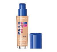 Rimmel Match Perfection Foundation 081 Fair Ivory, Medium Coverage, 24hr Hydration, No Caking or Creasing, Lightweight, Reduces Imperfections, Invisible Coverage, SPF20, Cruelty Free