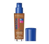 Rimmel Match Perfection Foundation 503 Mocha, Medium Coverage, 24hr Hydration, No Caking or Creasing, Lightweight, Reduces Imperfections, Invisible Coverage, SPF20, Cruelty Free