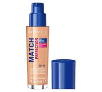 Rimmel Match Perfection Foundation 504 Deep Mocha, Medium Coverage, 24hr Hydration, No Caking or Creasing, Lightweight, Reduces Imperfections, Invisible Coverage, SPF20, Cruelty Free