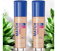 Rimmel Match Perfection Foundation SPF20 Shade 201 Classic Beige 30ml x 2 Pack