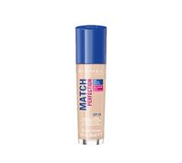 Rimmel Match Perfection Foundation 200 Soft Beige, Medium Coverage, 24hr Hydration, No Caking or Creasing, Lightweight, Reduces Imperfections, Invisible Coverage, SPF20, Cruelty Free