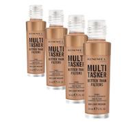 Rimmel Multi Tasker Better Than Filters, 004 Light Medium, 3 in 1 Face Primer, Glow Booster and Highlighter, Flawless Finish, Infused with Vitamin C and E, Maxi Soft Applicator, Vegan, 30ml