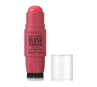 Rimmel Multi Tasker Blush'N'Brush, Dual-Ended Blush Stick with Built-in Brush, Cream-to-Powder Formula for a Smooth, Weightless Finish, Cherry On Point, 8g