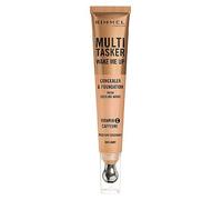 Rimmel Multi-Tasker Wake Me Up Foundation & Concealer 120 Tiramisu, Depuffs & Brightens Dark Circles, Metallic Cooling Applicator, Caffeine & Victamin C, 2% Niacinamide, Vegan, Cruelty free