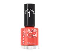 Rimmel Super Gel, 047 Spiced Coral, Long-Lasting Nail Polish, Glazed Finish, Easy Application, Gel-like Manicure, Chip Resistant, Clean Formula, 12ml
