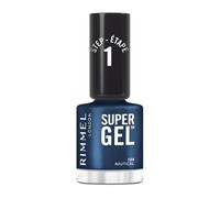 Rimmel Super Gel, 104 Nautical, Long-Lasting Nail Polish, Glazed Finish, Easy Application, Gel-like Manicure, Chip Resistant, Clean Formula, 12ml