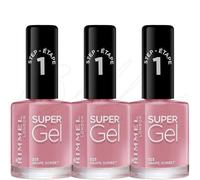 RIMMEL Super Gel High Shine Nail Polish 12ml - 023 Grape Sorbet PACK OF 3