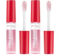 Rimmel Thrillseeker Glassy Gloss 100 Coco Suga, Hydrating Shine, Hyaluronic Acid, Anti-Oxidant Complex, Non-Sticky, Big Applicator, Healthy-Looking Lips, Delicious Scent, Vegan, Cruelty Free